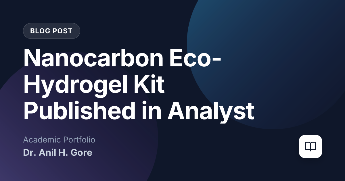 Nanocarbon Eco-Hydrogel Kit Published in Analyst